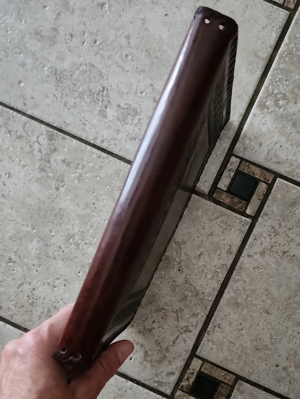 Vtg Italy Handtooled Brown Leather Notebook & Address Book